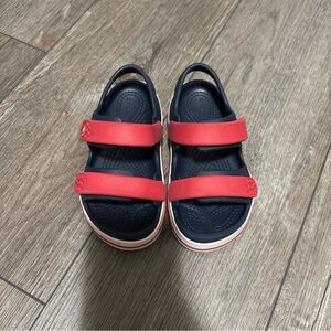 CROCS Kids “Cruiser Sandal” Navy and Red, Us Size‎ 10C